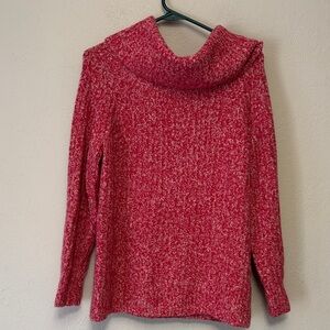 Madewell Merino Wool Red & white Cowl Neck Sweater size S